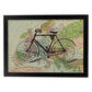 Poster de Bici en mapa de Europa. Láminas de mapas del mundo. Decoración con mapas e imágenes vintage.-Artwork-Nacnic-A4-Marco Negro-Nacnic Estudio SL