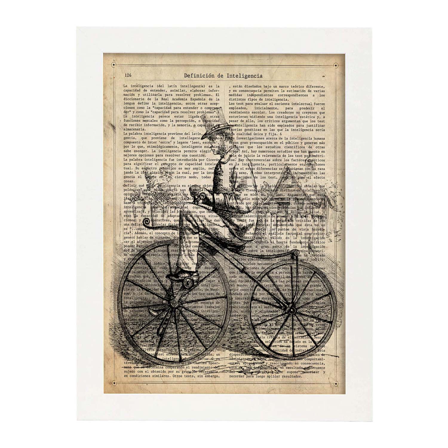 Poster de Bici Vintage. Láminas de bicicletas definiciones.-Artwork-Nacnic-A3-Marco Blanco-Nacnic Estudio SL