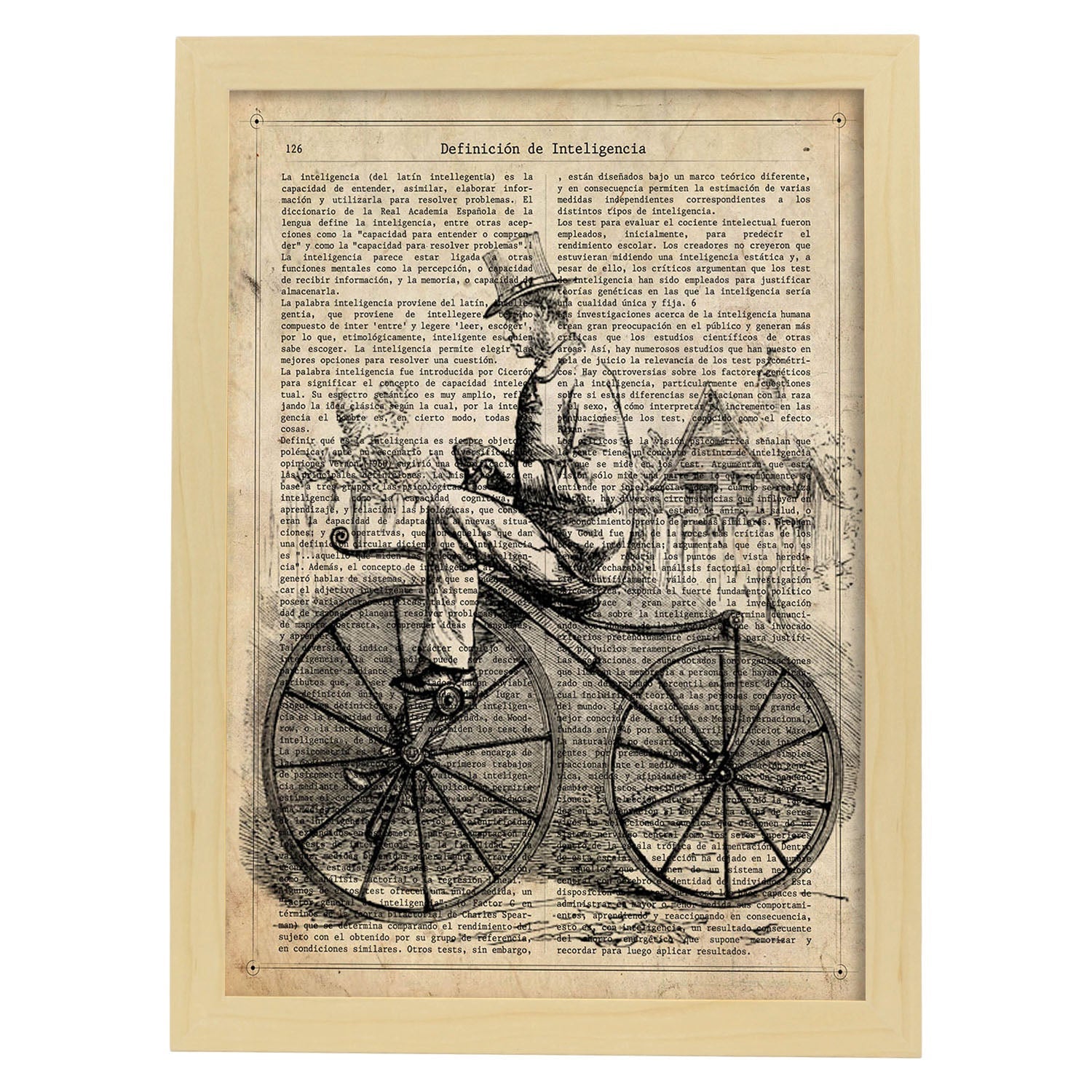 Poster de Bici Vintage. Láminas de bicicletas definiciones.-Artwork-Nacnic-A3-Marco Madera clara-Nacnic Estudio SL