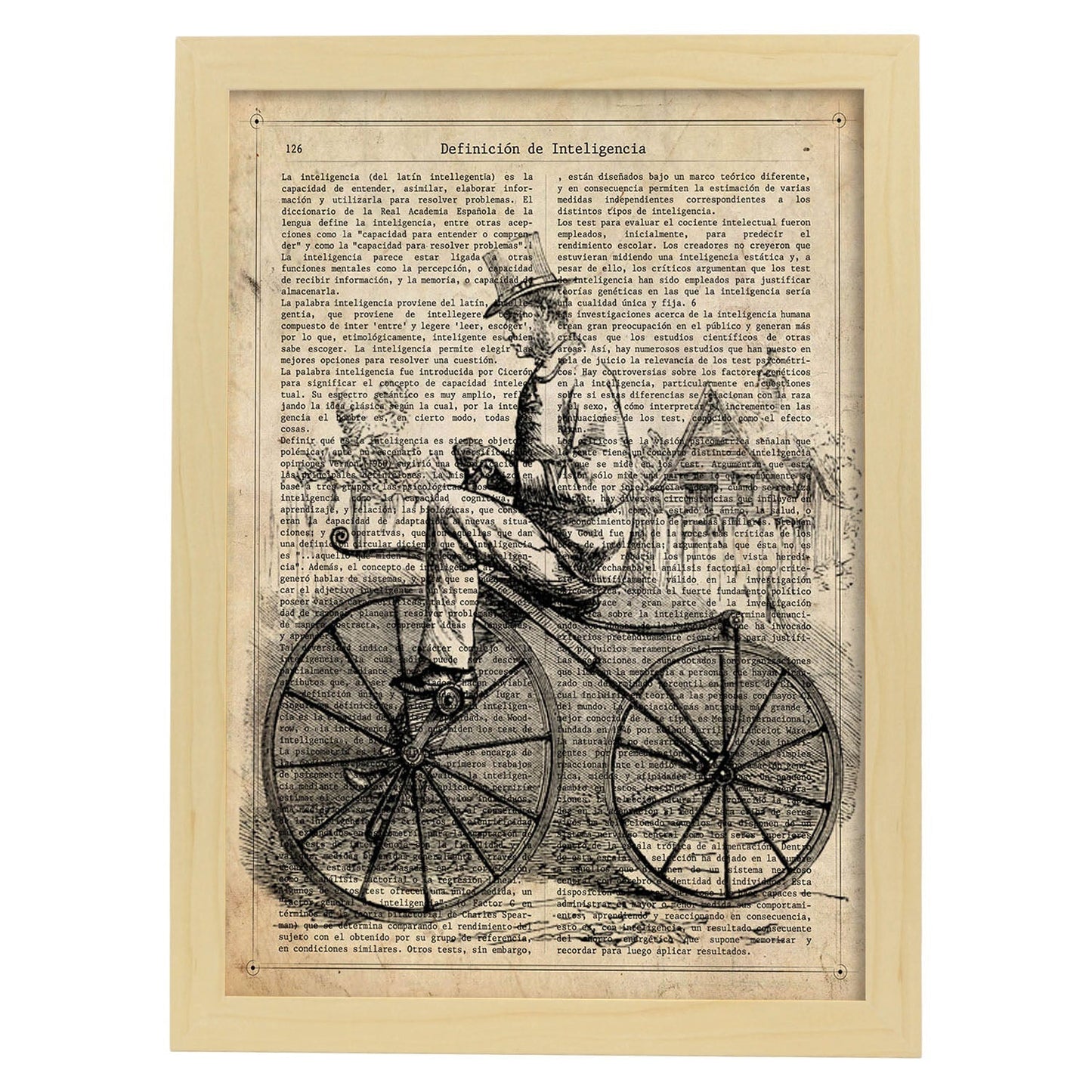 Poster de Bici Vintage. Láminas de bicicletas definiciones.-Artwork-Nacnic-A4-Marco Madera clara-Nacnic Estudio SL