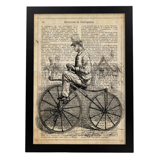 Poster de Bici Vintage. Láminas de bicicletas definiciones.-Artwork-Nacnic-A4-Marco Negro-Nacnic Estudio SL