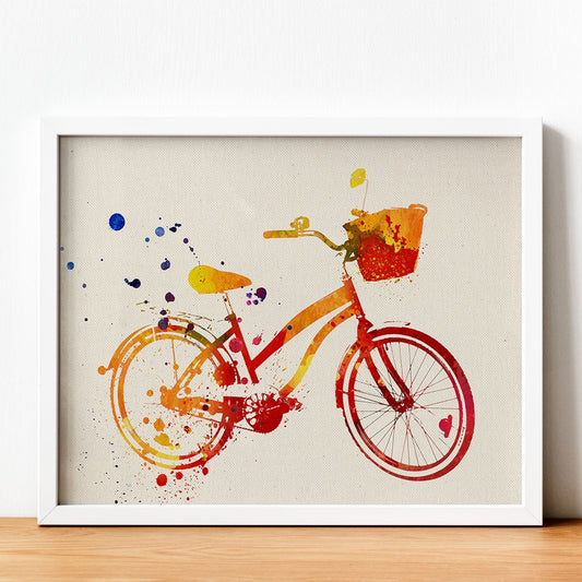 Poster de Bicicleta con diseño acuarela. Mix de láminas con estilo acuarela-Artwork-Nacnic-Nacnic Estudio SL