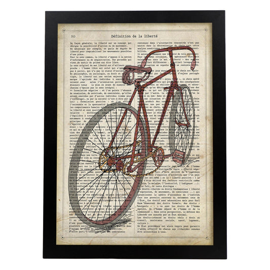 Poster de Bicicleta. Láminas de bicicletas definiciones.-Artwork-Nacnic-A4-Marco Negro-Nacnic Estudio SL