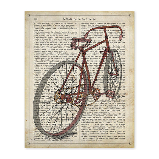 Poster de Bicicleta. Láminas de bicicletas definiciones.-Artwork-Nacnic-A4-Sin marco-Nacnic Estudio SL