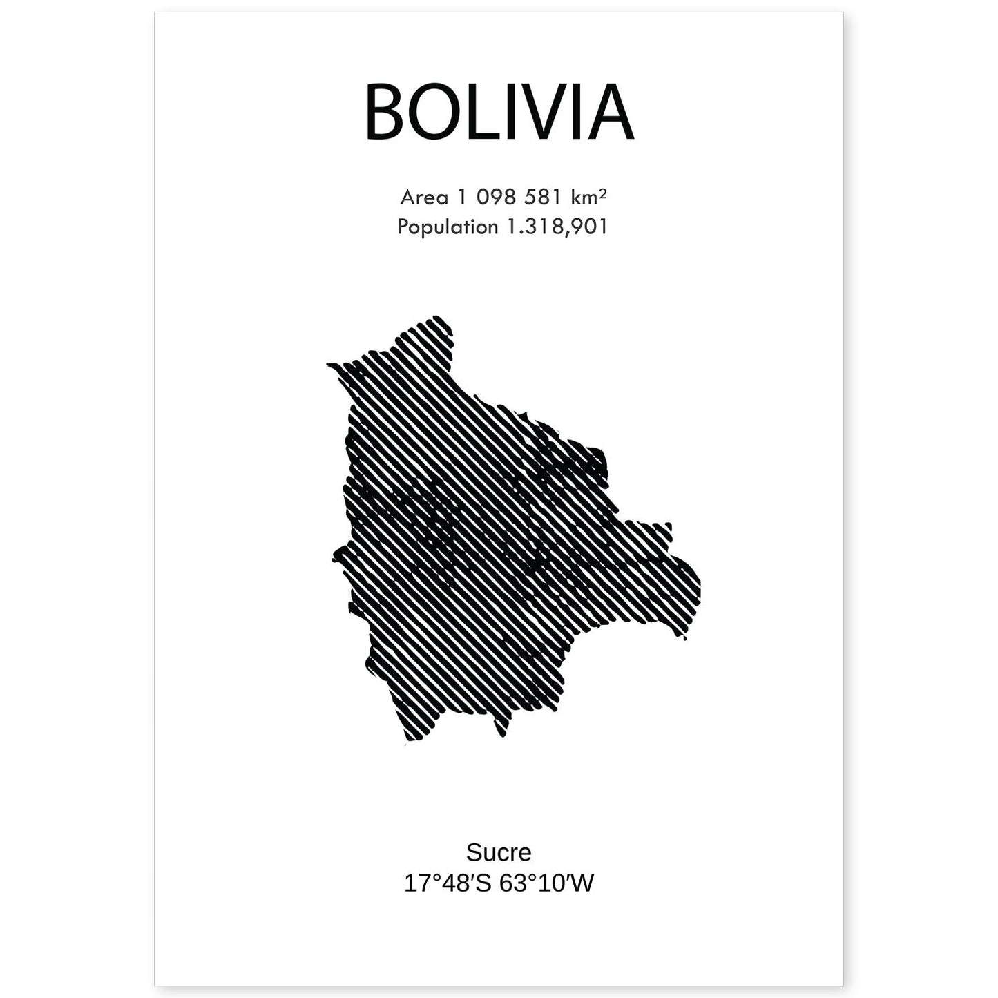 Poster de Bolivia. Láminas de paises y continentes del mundo.-Artwork-Nacnic-A4-Sin marco-Nacnic Estudio SL