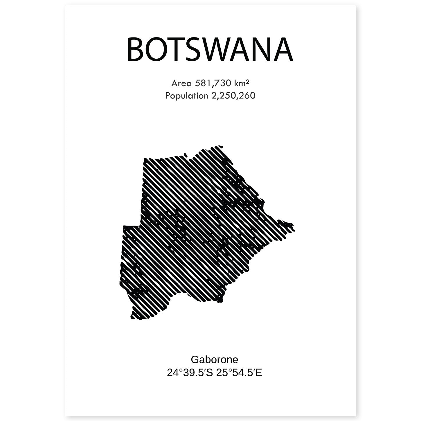 Poster de Botswana. Láminas de paises y continentes del mundo.-Artwork-Nacnic-A4-Sin marco-Nacnic Estudio SL