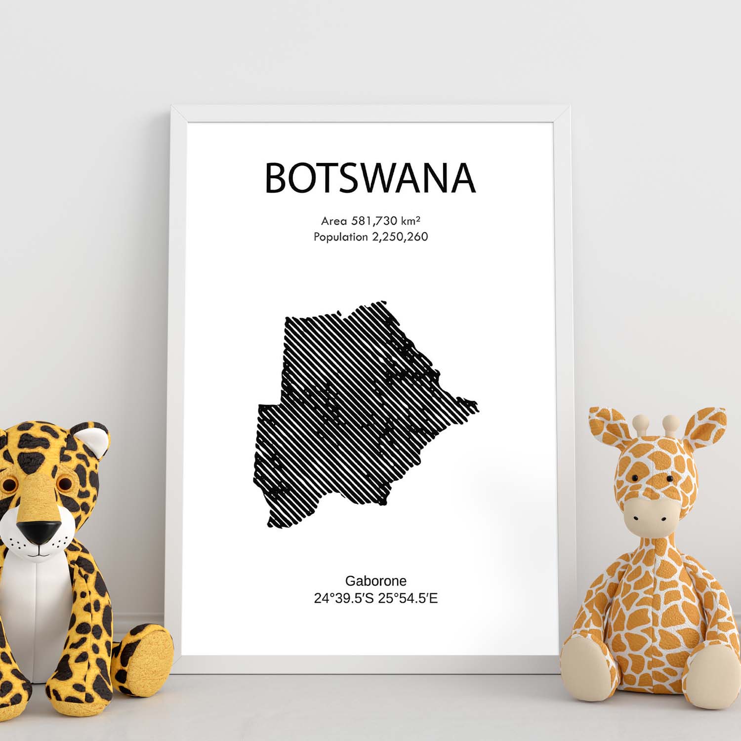 Poster de Botswana. Láminas de paises y continentes del mundo.-Artwork-Nacnic-Nacnic Estudio SL