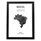 Poster de Brasil. Láminas de paises y continentes del mundo.-Artwork-Nacnic-A4-Marco Negro-Nacnic Estudio SL