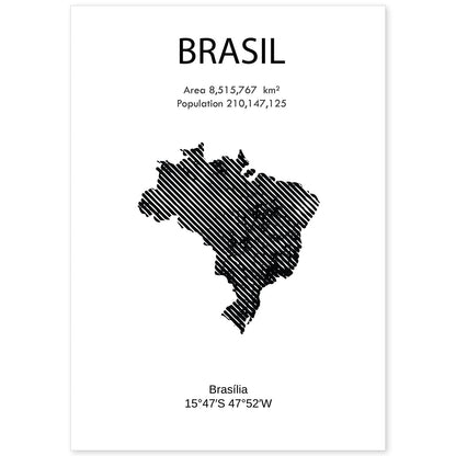 Poster de Brasil. Láminas de paises y continentes del mundo.-Artwork-Nacnic-A4-Sin marco-Nacnic Estudio SL
