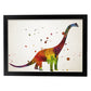 Poster de Brontosaurio estilo acuarela. Láminas de animales con estilo acuarela-Artwork-Nacnic-A4-Marco Negro-Nacnic Estudio SL