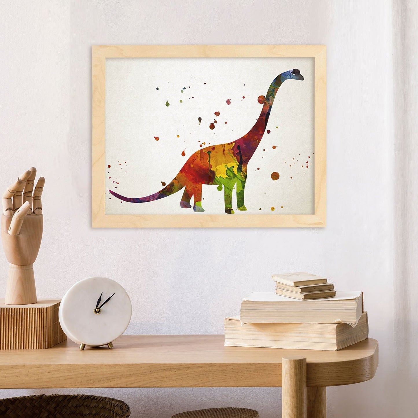 Poster de Brontosaurio estilo acuarela. Láminas de animales con estilo acuarela-Artwork-Nacnic-Nacnic Estudio SL