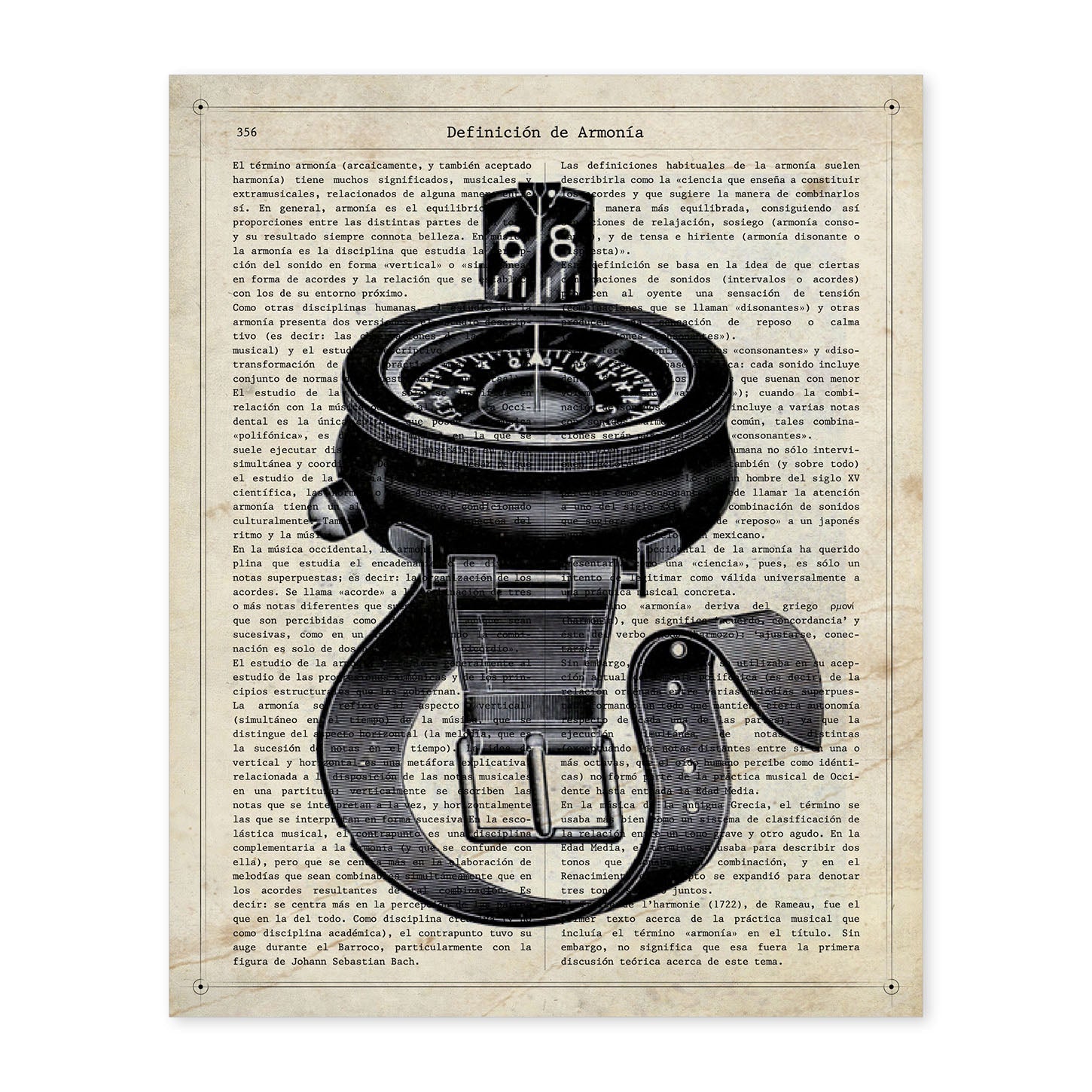 Poster de Brújula de agua. Láminas vintage con definiciones. Diseño de interiores.-Artwork-Nacnic-A4-Sin marco-Nacnic Estudio SL