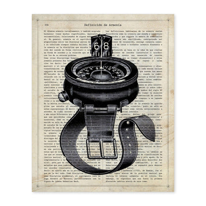 Poster de Brújula de agua. Láminas vintage con definiciones. Diseño de interiores.-Artwork-Nacnic-A4-Sin marco-Nacnic Estudio SL