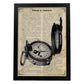 Poster de Brújula. Láminas vintage con definiciones. Diseño de interiores.-Artwork-Nacnic-A3-Marco Negro-Nacnic Estudio SL