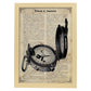 Poster de Brújula. Láminas vintage con definiciones. Diseño de interiores.-Artwork-Nacnic-A4-Marco Madera clara-Nacnic Estudio SL