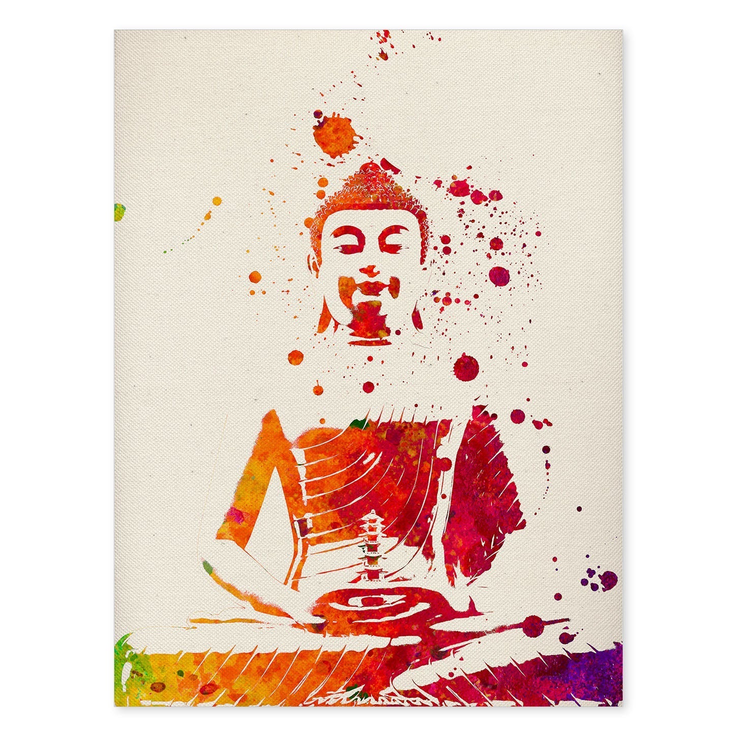 Poster de Buddha con diseño acuarela. Mix de láminas con estilo acuarela-Artwork-Nacnic-A4-Sin marco-Nacnic Estudio SL