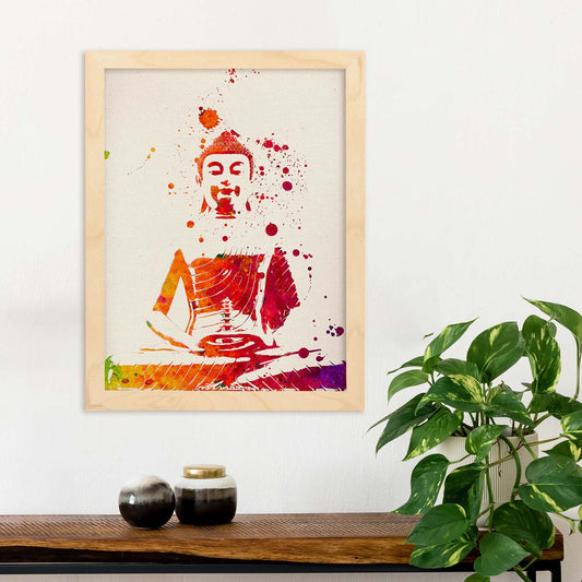 Poster de Buddha con diseño acuarela. Mix de láminas con estilo acuarela-Artwork-Nacnic-Nacnic Estudio SL