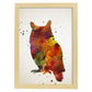 Poster de Buho estilo acuarela. Láminas de animales con estilo acuarela-Artwork-Nacnic-A3-Marco Madera clara-Nacnic Estudio SL