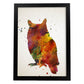 Poster de Buho estilo acuarela. Láminas de animales con estilo acuarela-Artwork-Nacnic-A4-Marco Negro-Nacnic Estudio SL