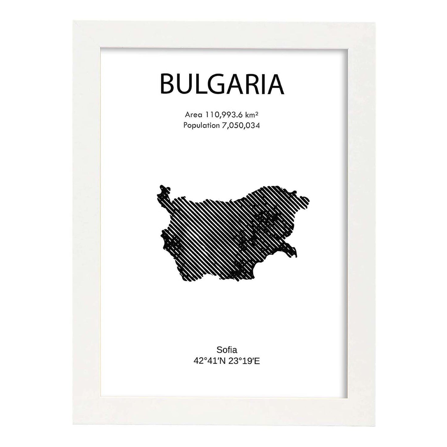 Poster de Bulgaria. Láminas de paises y continentes del mundo.-Artwork-Nacnic-A3-Marco Blanco-Nacnic Estudio SL