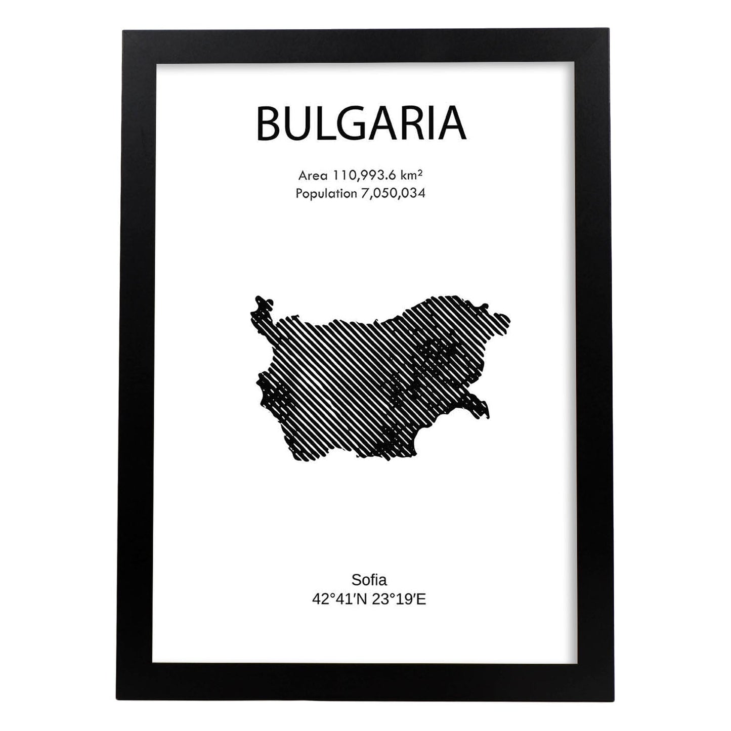 Poster de Bulgaria. Láminas de paises y continentes del mundo.-Artwork-Nacnic-A3-Marco Negro-Nacnic Estudio SL