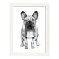Poster de Bulldog blanco. Lámina decorativa de perros.-Artwork-Nacnic-A4-Marco Blanco-Nacnic Estudio SL