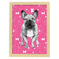 Poster de Bulldog rosa. Lámina decorativa de perros.-Artwork-Nacnic-A4-Marco Madera clara-Nacnic Estudio SL