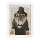 Poster de Bulldog trajeado. Láminas de animales con definiciones. Regalo para los amantes de los animales.-Artwork-Nacnic-A3-Marco Blanco-Nacnic Estudio SL