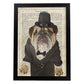 Poster de Bulldog trajeado. Láminas de animales con definiciones. Regalo para los amantes de los animales.-Artwork-Nacnic-A3-Marco Negro-Nacnic Estudio SL