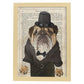 Poster de Bulldog trajeado. Láminas de animales con definiciones. Regalo para los amantes de los animales.-Artwork-Nacnic-A4-Marco Madera clara-Nacnic Estudio SL