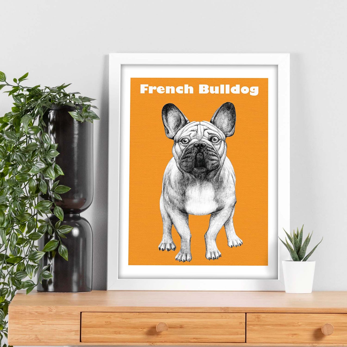Poster de Bulldog. Lámina decorativa de perros.-Artwork-Nacnic-Nacnic Estudio SL