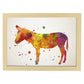 Poster de Burro estilo acuarela. Láminas de animales con estilo acuarela-Artwork-Nacnic-A4-Marco Madera clara-Nacnic Estudio SL