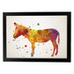 Poster de Burro estilo acuarela. Láminas de animales con estilo acuarela-Artwork-Nacnic-A4-Marco Negro-Nacnic Estudio SL