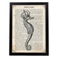 Poster de Caballito de mar con corona. Láminas de animales con definiciones. Regalo para los amantes de los animales.-Artwork-Nacnic-A4-Marco Negro-Nacnic Estudio SL