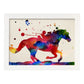 Poster de Caballo con diseño acuarela. Mix de láminas con estilo acuarela-Artwork-Nacnic-A4-Marco Blanco-Nacnic Estudio SL