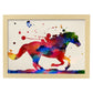 Poster de Caballo con diseño acuarela. Mix de láminas con estilo acuarela-Artwork-Nacnic-A4-Marco Madera clara-Nacnic Estudio SL