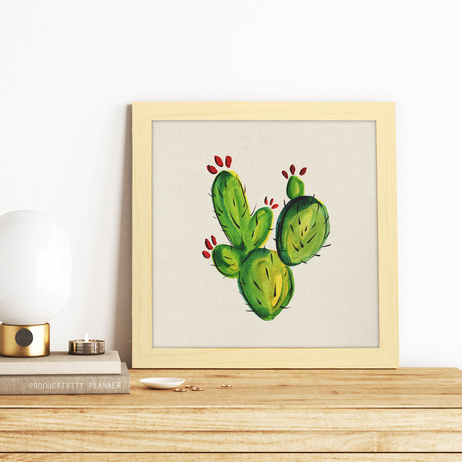 Poster de cactus dibujado. Lámina de Mírame, no me toques-Artwork-Nacnic-Nacnic Estudio SL