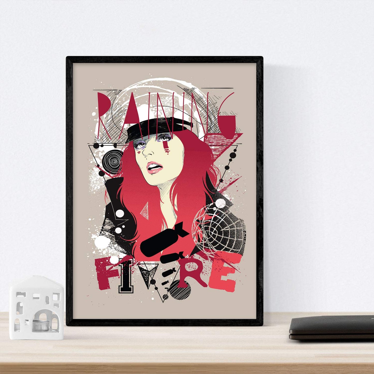 Poster de Calavera, bici chica. Lámina decorativa de diseño.-Artwork-Nacnic-Nacnic Estudio SL