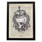 Poster de Calavera blanco. Láminas de calaveras. Decoración de hogar.-Artwork-Nacnic-A4-Marco Negro-Nacnic Estudio SL