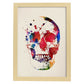 Poster de Calavera con diseño acuarela. Mix de láminas con estilo acuarela-Artwork-Nacnic-A3-Marco Madera clara-Nacnic Estudio SL