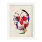 Poster de Calavera con diseño acuarela. Mix de láminas con estilo acuarela-Artwork-Nacnic-A4-Marco Blanco-Nacnic Estudio SL