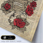 Poster de Calavera con rosas. Láminas de calaveras. Decoración de hogar.-Artwork-Nacnic-Nacnic Estudio SL