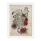 Poster de Calavera con rosas. Láminas de calaveras. Decoración de hogar.-Artwork-Nacnic-A3-Marco Blanco-Nacnic Estudio SL