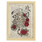 Poster de Calavera con rosas. Láminas de calaveras. Decoración de hogar.-Artwork-Nacnic-A4-Marco Madera clara-Nacnic Estudio SL