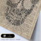 Poster de Calavera flores blanco y negro. Láminas de calaveras. Decoración de hogar.-Artwork-Nacnic-Nacnic Estudio SL