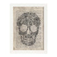 Poster de Calavera flores blanco y negro. Láminas de calaveras. Decoración de hogar.-Artwork-Nacnic-A3-Marco Blanco-Nacnic Estudio SL