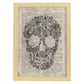 Poster de Calavera flores blanco y negro. Láminas de calaveras. Decoración de hogar.-Artwork-Nacnic-A3-Marco Madera clara-Nacnic Estudio SL