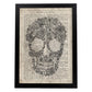 Poster de Calavera flores blanco y negro. Láminas de calaveras. Decoración de hogar.-Artwork-Nacnic-A4-Marco Negro-Nacnic Estudio SL