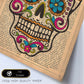 Poster de Calavera mexicana colores. Láminas de calaveras. Decoración de hogar.-Artwork-Nacnic-Nacnic Estudio SL
