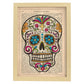 Poster de Calavera mexicana colores. Láminas de calaveras. Decoración de hogar.-Artwork-Nacnic-A4-Marco Madera clara-Nacnic Estudio SL